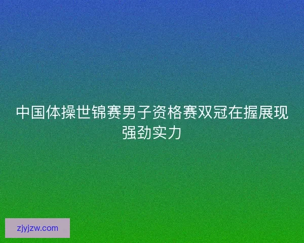 中国体操世锦赛男子资格赛双冠在握展现强劲实力